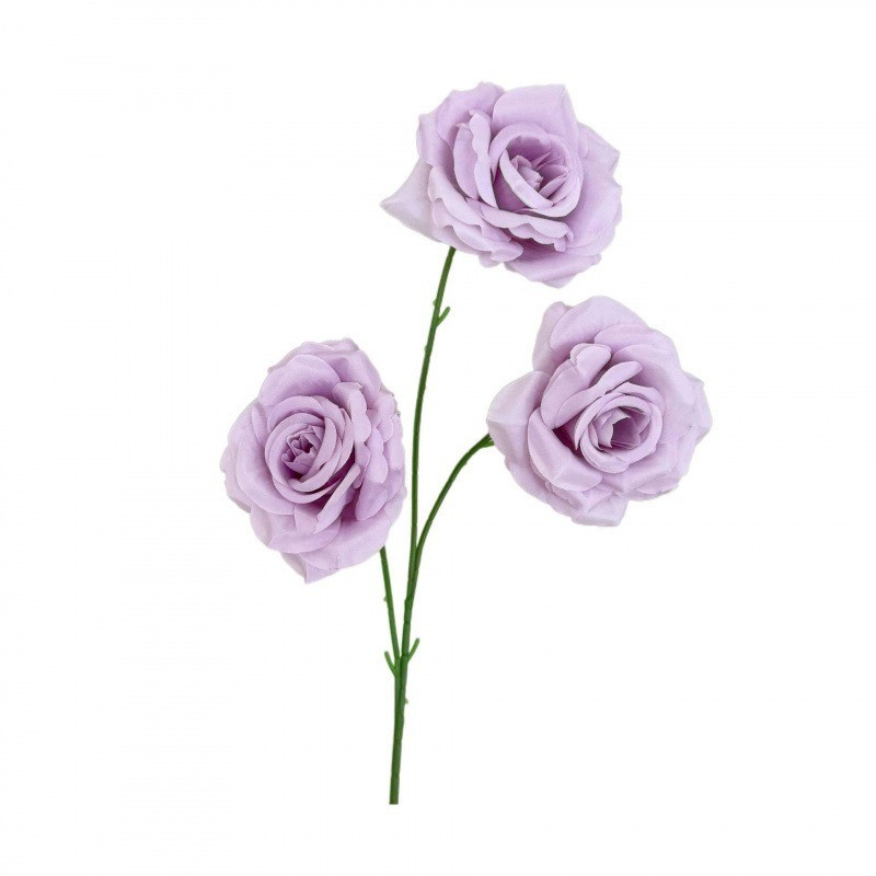 6Pcs Silk Artificial Roses Faux Flowers Pink Blue Purple for Wedding Home Decor
