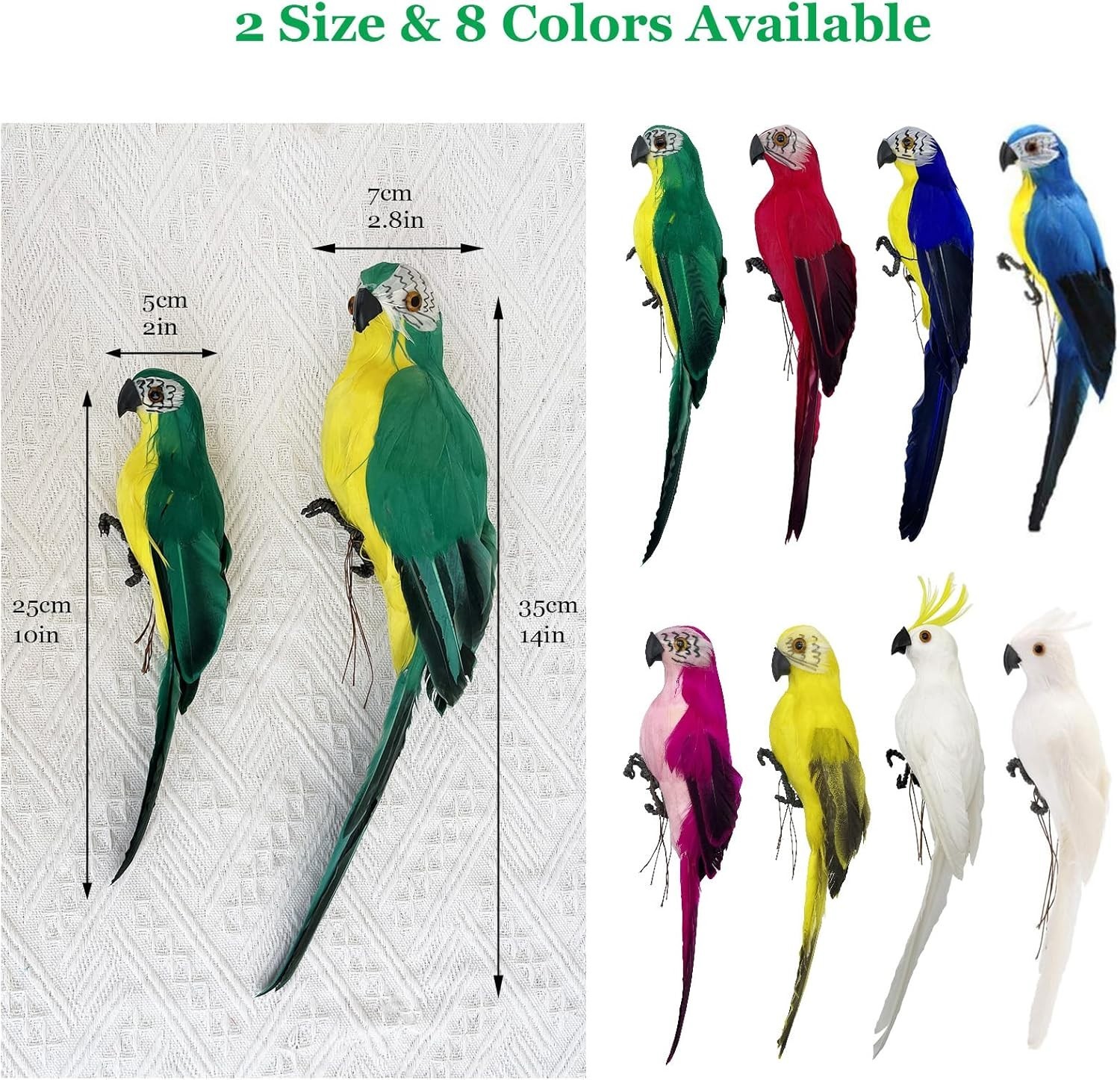 Colorful Life-Size Foam Parrot – Charming Eco-Friendly Home & Garden Accent