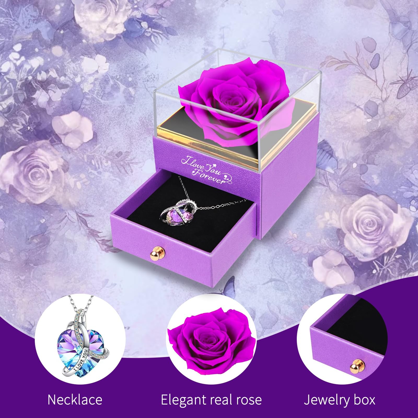 Preserved Flowers Rose Gifts for Women: Roses for Girlfriend Grandma Mom Wife Bi