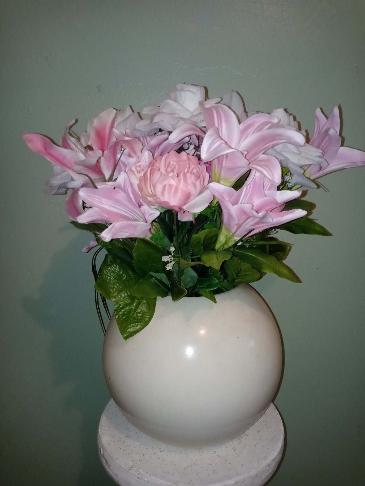 Pink and white Bouquets, Artificial Floral Arrangements for Home Decor