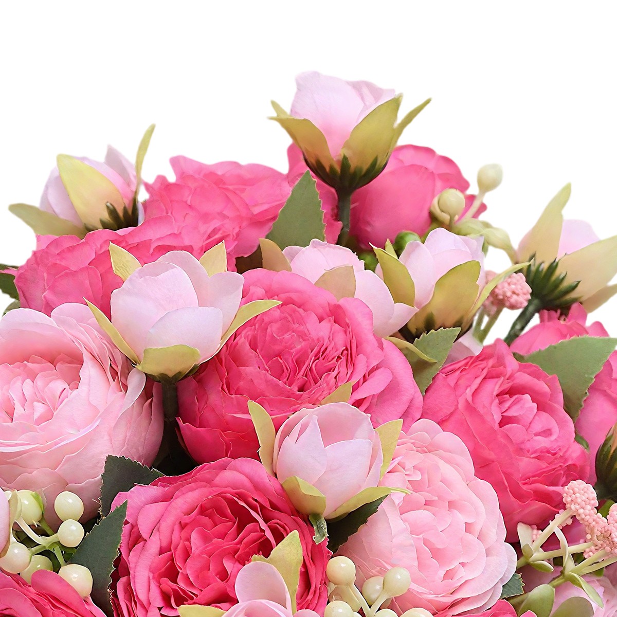 4 Bundles Pink Peony Fake Artificial Flowers Bouquet For Wedding Decoration