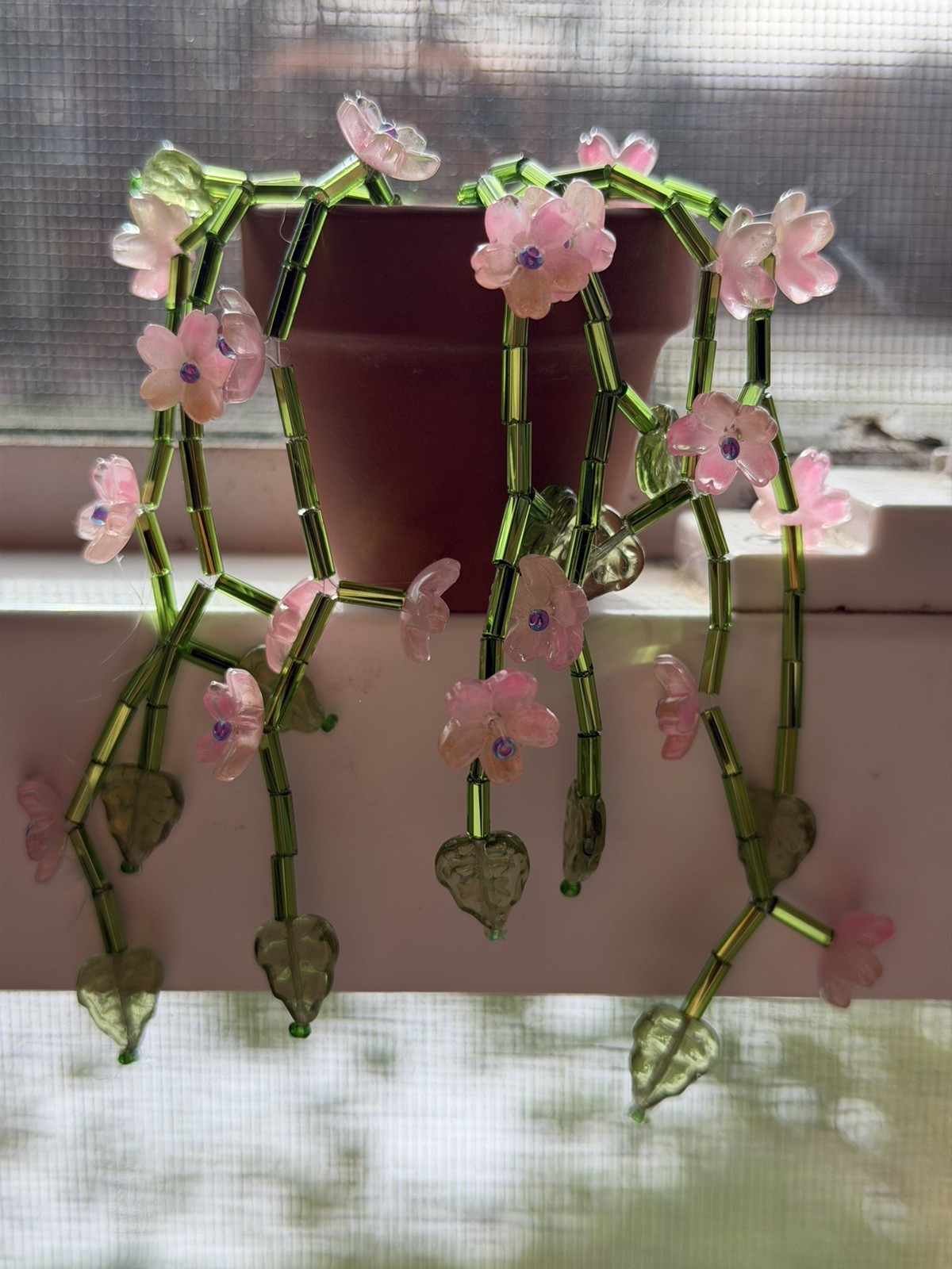 Forever Beaded Plant Shelf Sitter Magnet Handmade