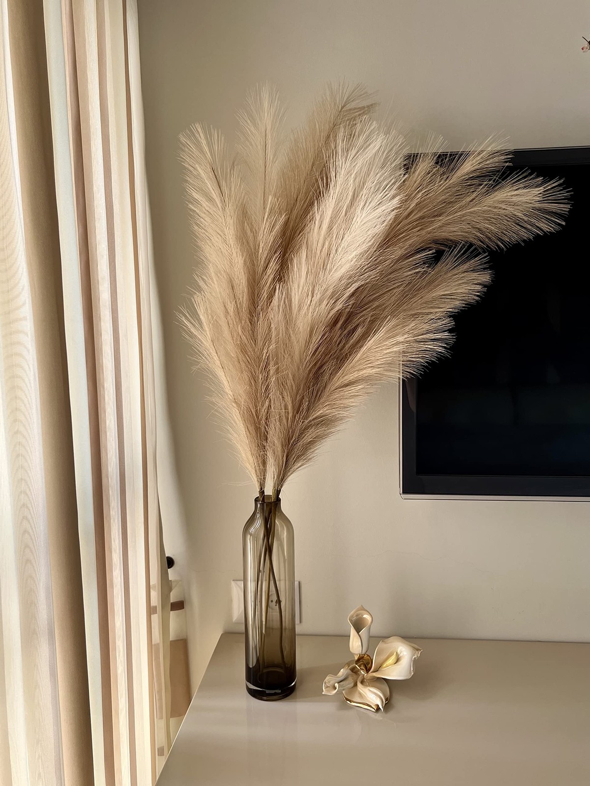 43″ / 3.6 ft Pampas Grass Tall 4 Pcs – Artificial Large Pampas Grass Decor fo…