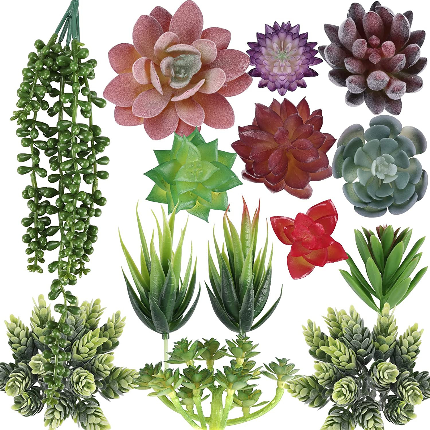 14Pcs Artificial Succulents Plants Mini Fake Unpotted Succulents for Home New