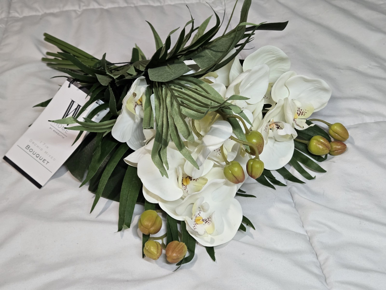 Orquid Mix Bouquet By Wamsutta Artificial W Tag Decor Wedding 17′ Flaw