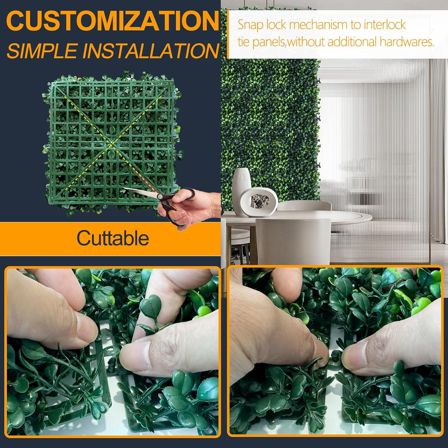 Grass Wall Panels 12 Pcs 10″X 10″ Grass Wall Backdrop Panels Artificial Boxwood