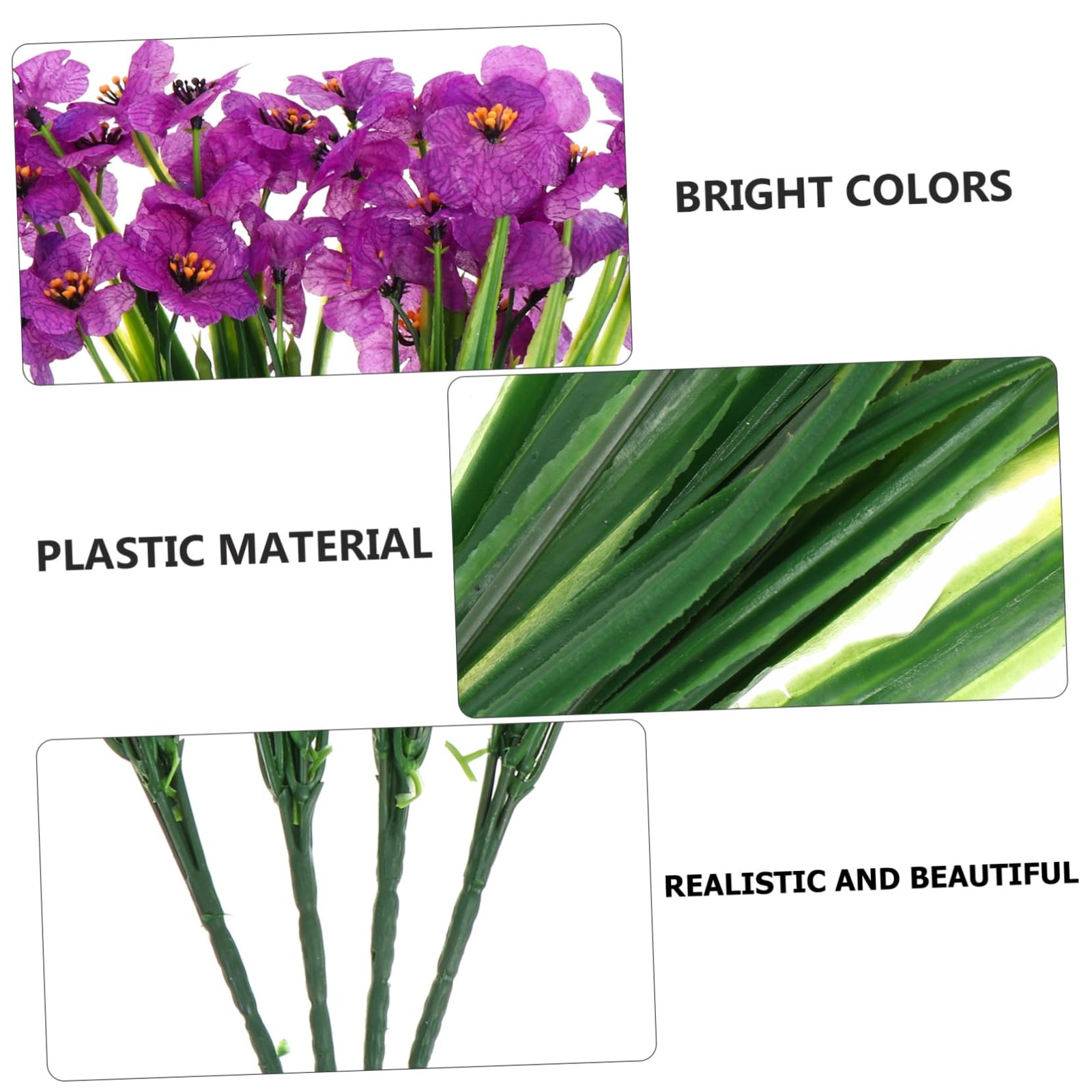 Simulated Violet Flowers 4 Pcs Faux African Violets with Silk Stems 11.41X5.9…