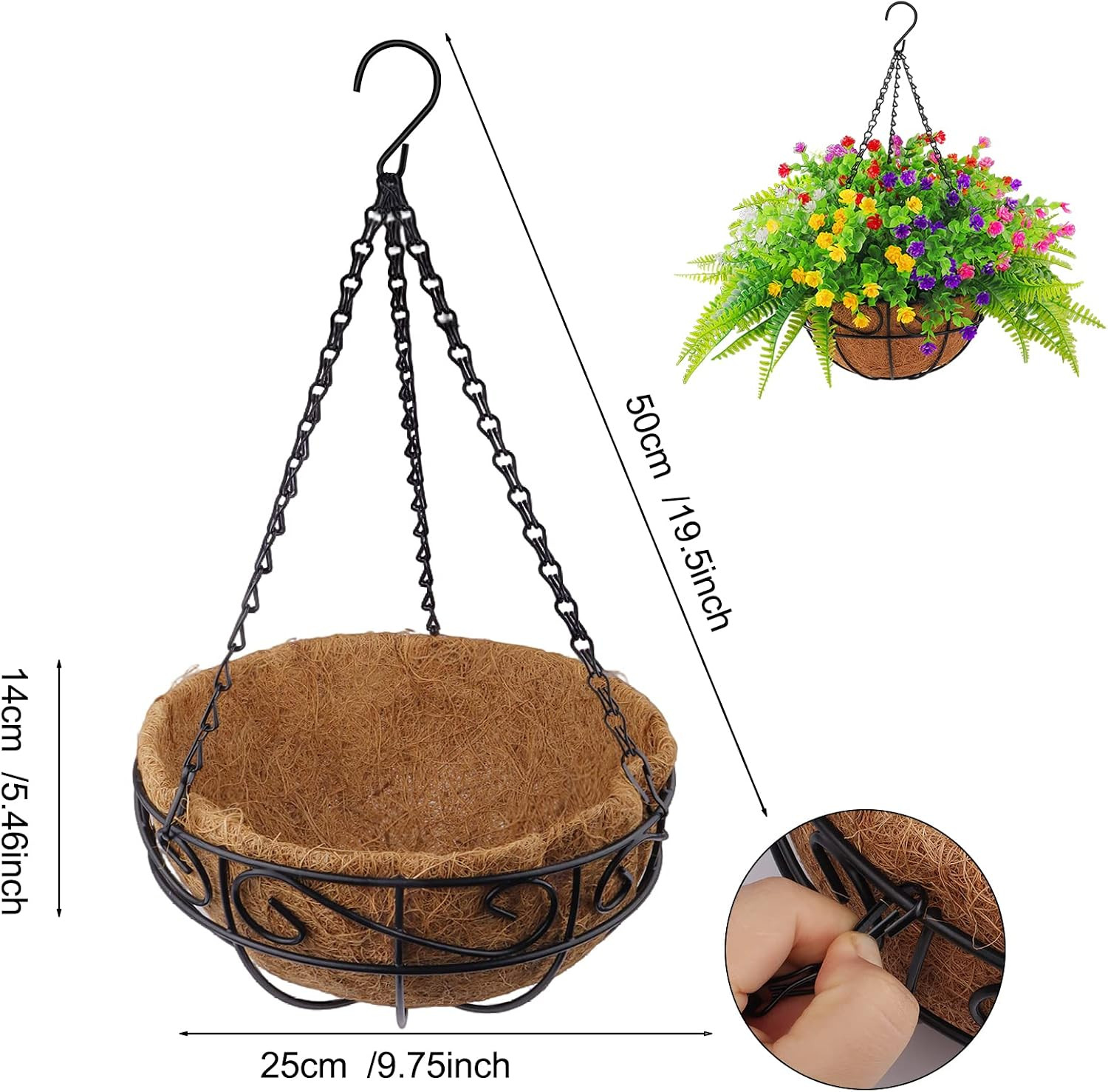Premium UV-Resistant Faux Hanging Plants for Indoor & Outdoor Use