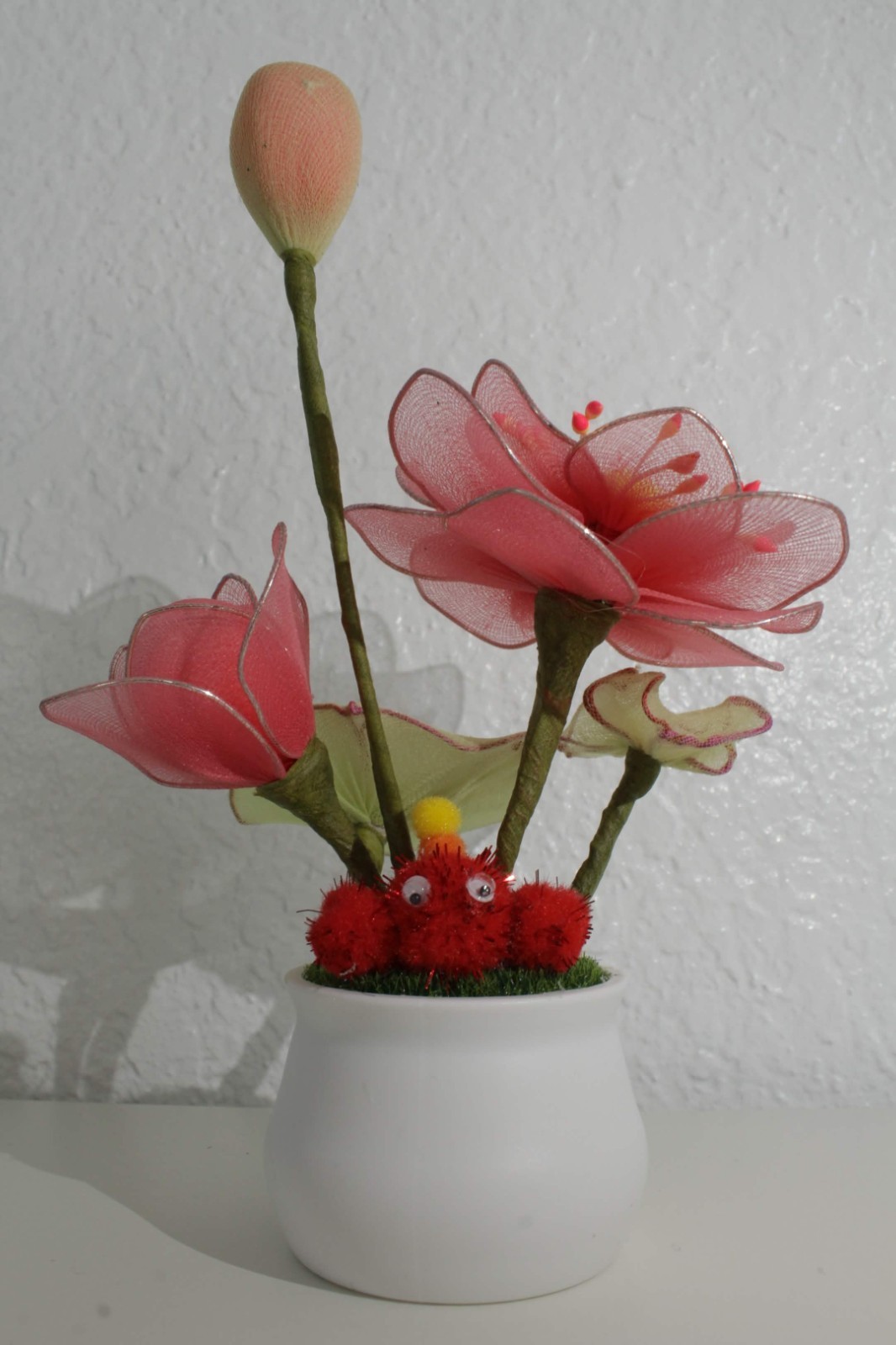 Nylon stocking + Felt flowers