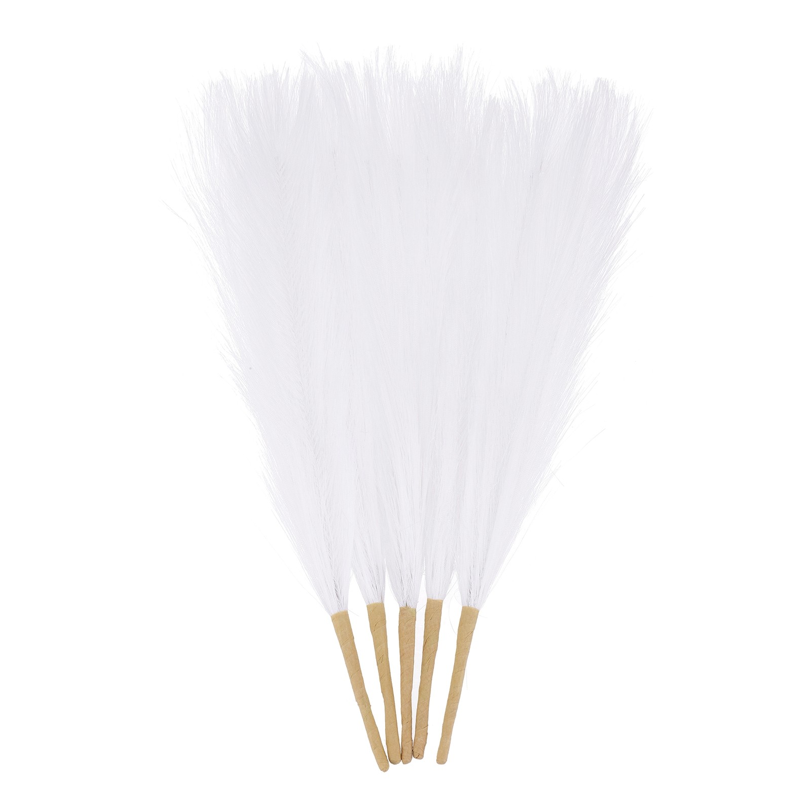 5pcs Dried Faux Pampas Grass 17″ Artificial Pampas Grass Decor White