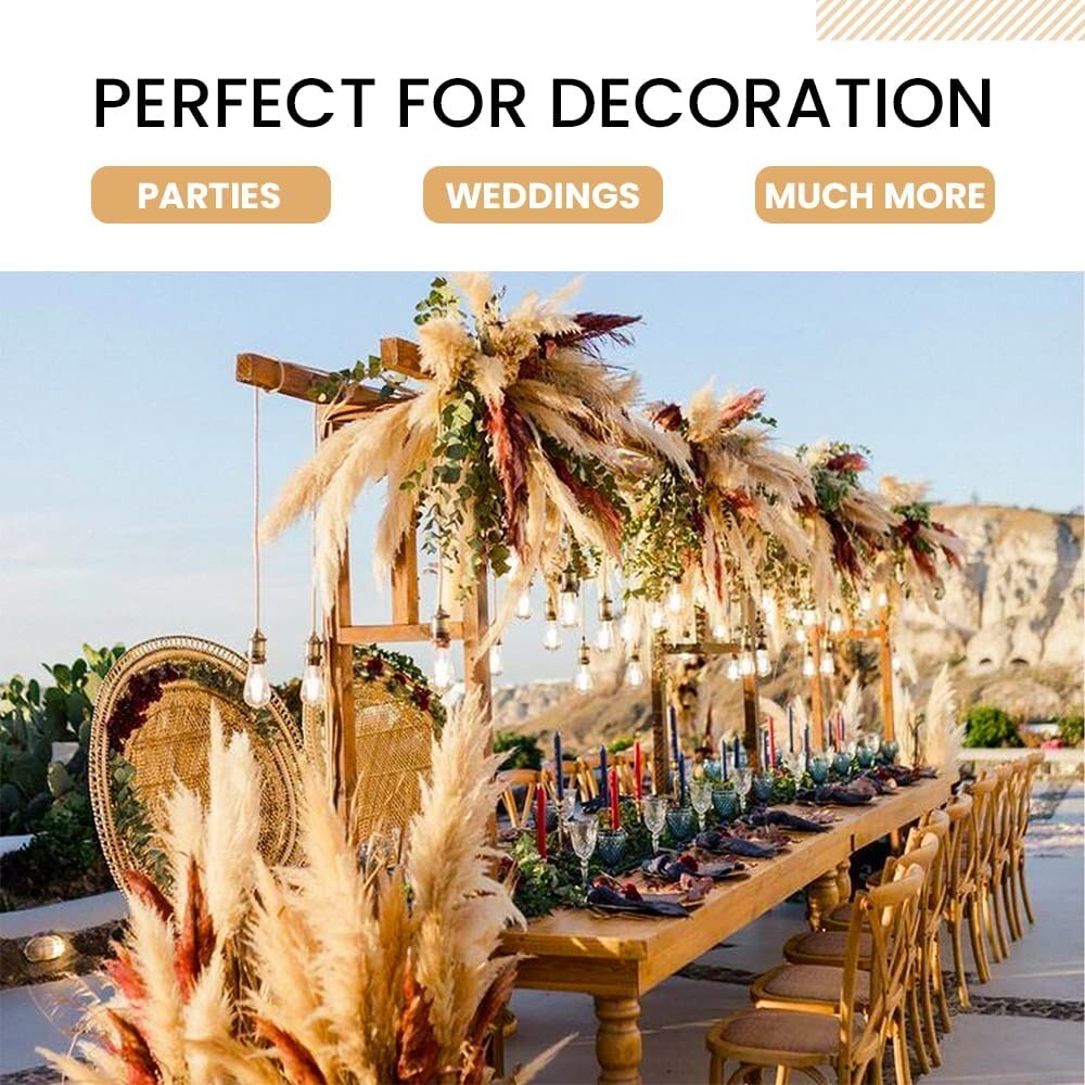 Pampas Grass Decor 115 Pcs Boho Home Decor Dried Flowers, 17.5 Inch Dried… B17