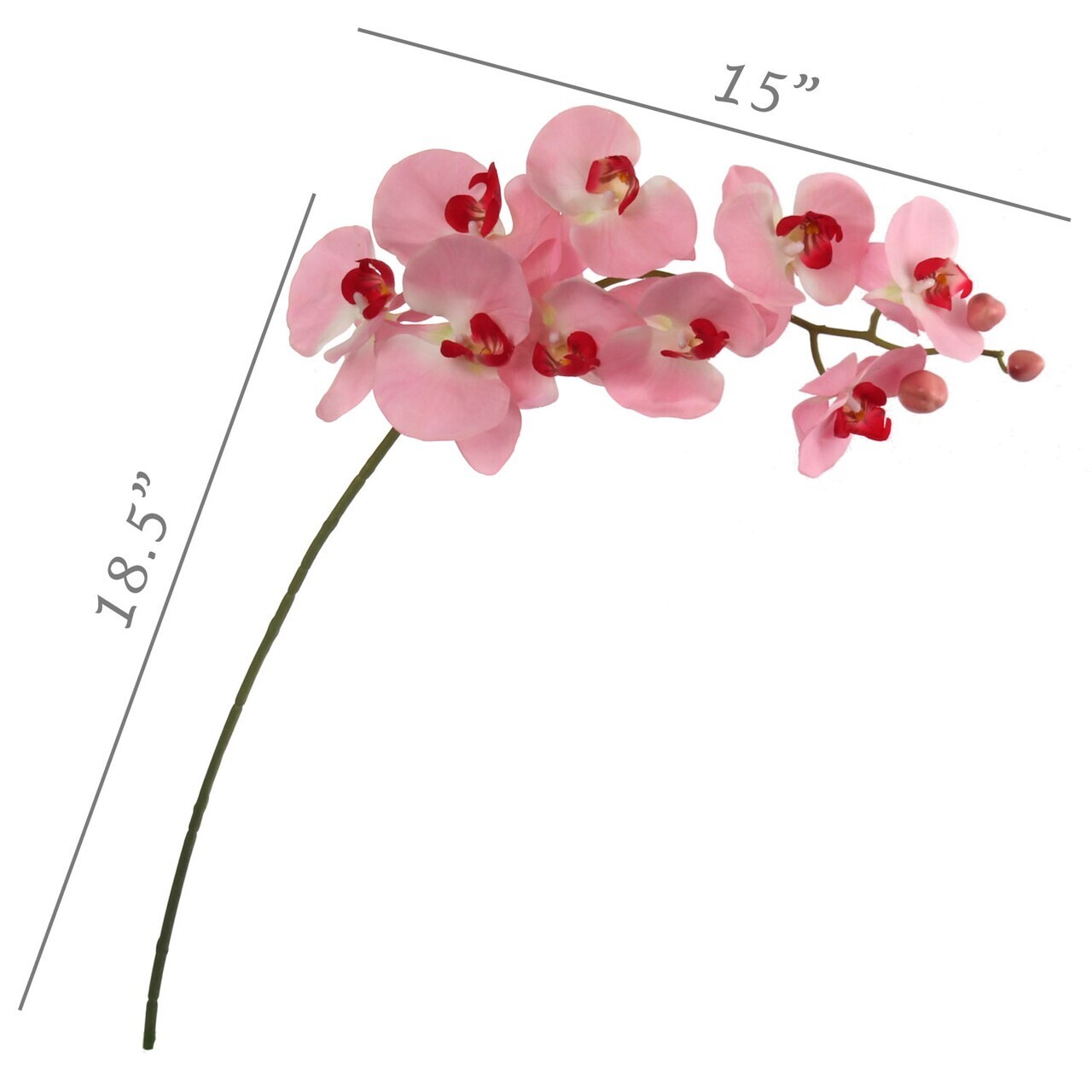 Phalaenopsis Orchid Stem Pink Party/Event/Home/Office Decor 2-Pack