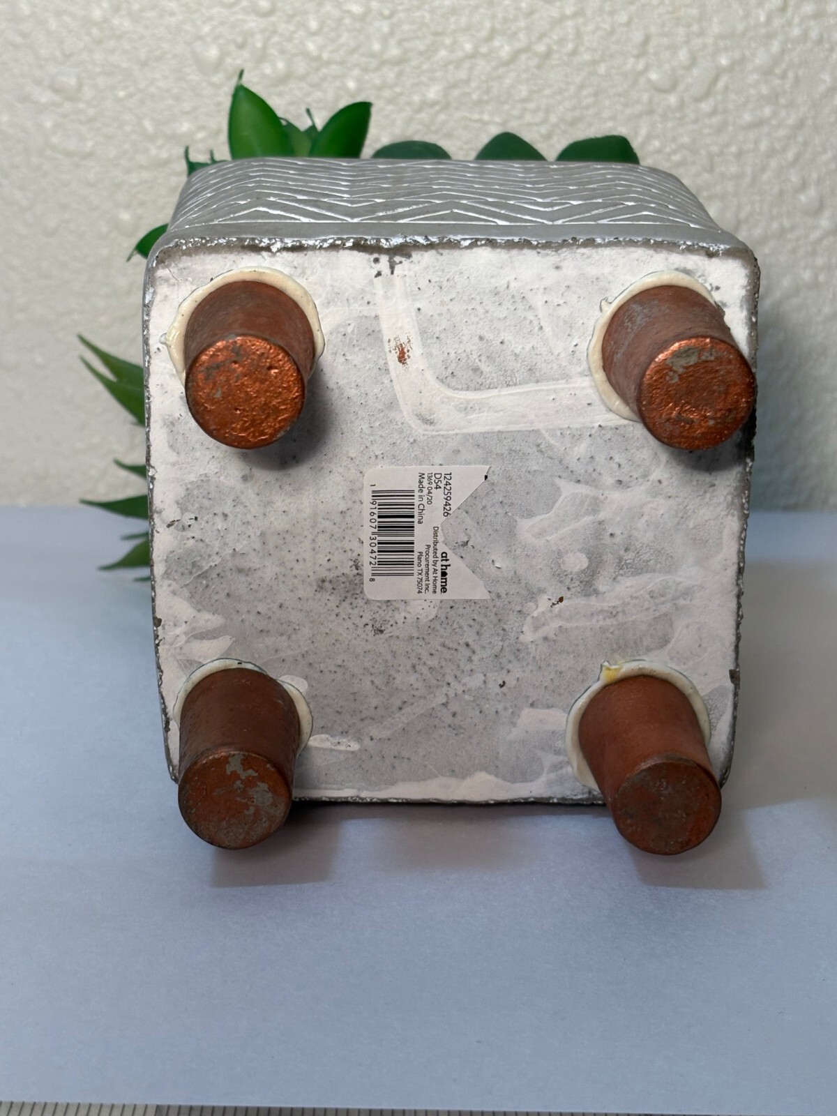 4.25″ Sq Footed Ceramic Pot Artificial Succulents