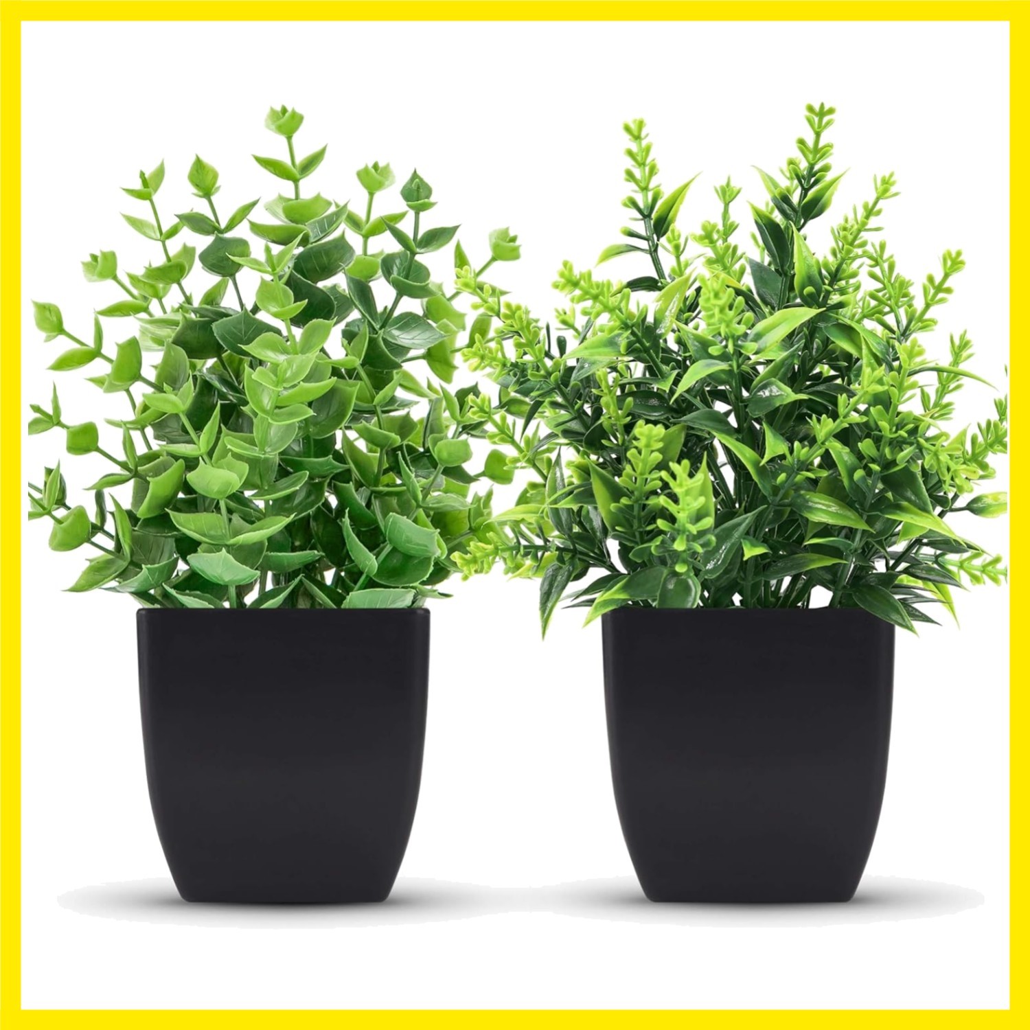 2 Pack Small Fake Plants Black Bathroom Accessories for Home Bedroom Bathroom…