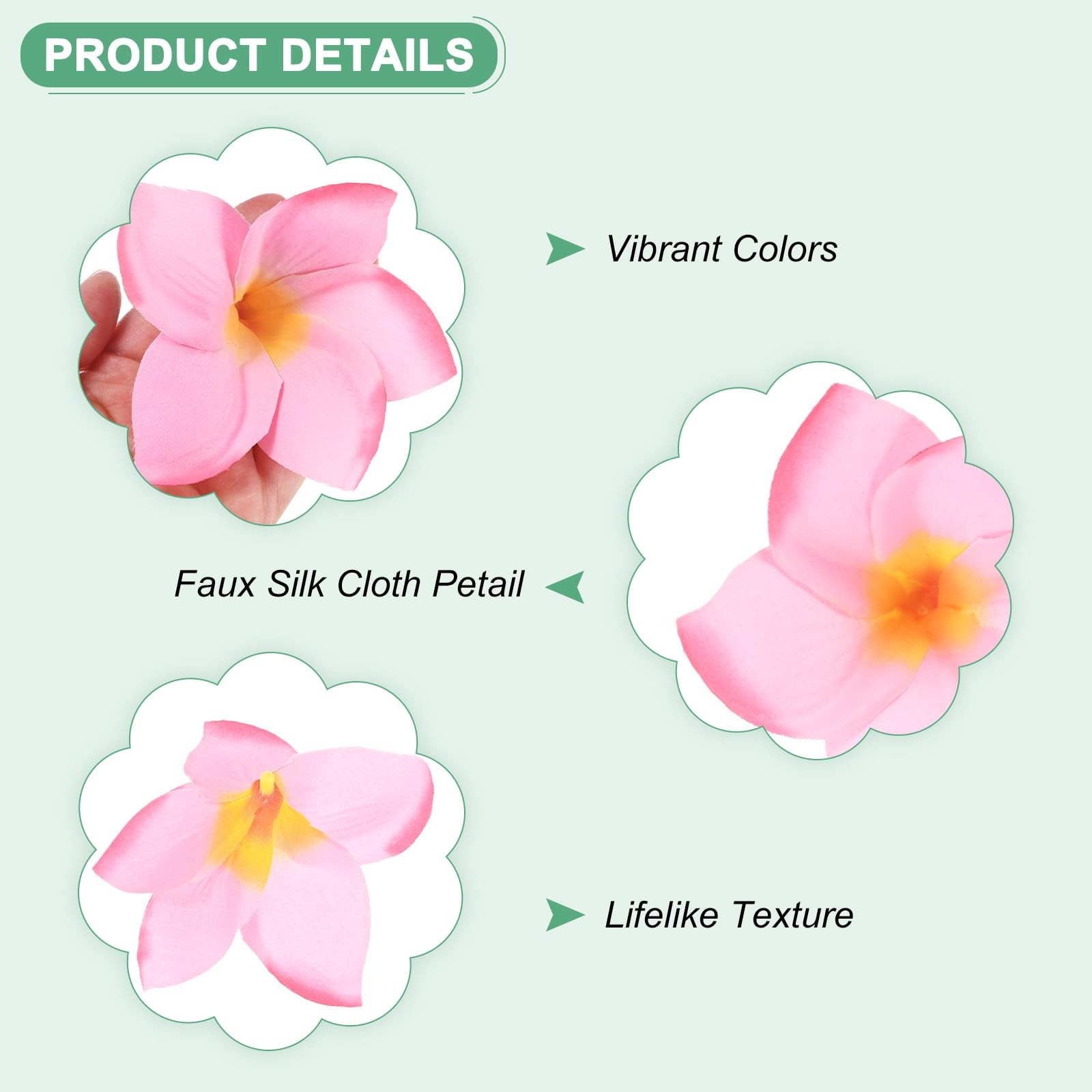 30-Pack Artificial Plumeria Flowers, Fake Silk Heads Flower Hawaiian Plumeria…