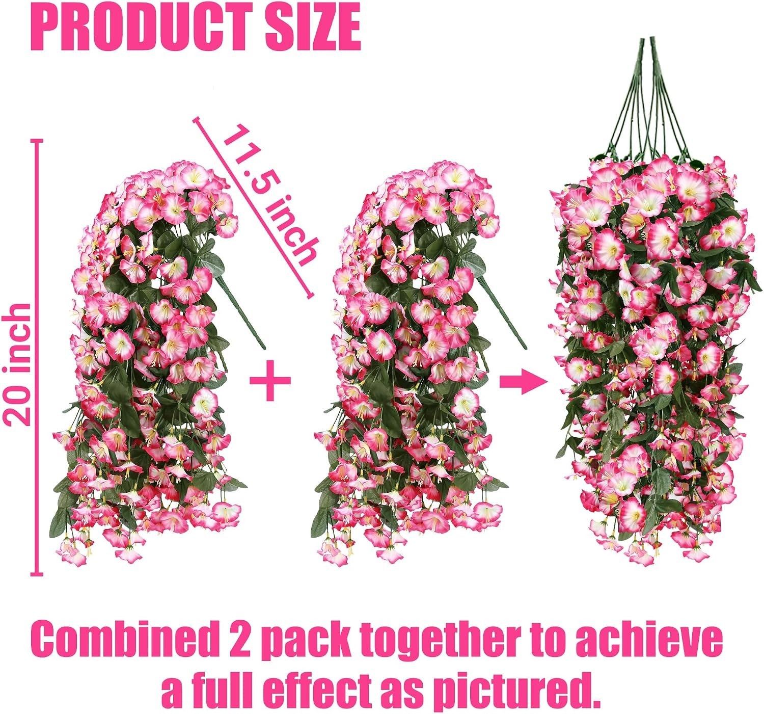 Artificial Fake Hanging Flowers Plants for Outdoor Outside Spring Summer Deco…