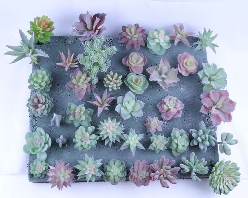 18 pcs PK Artificial Color Succulent Plants Unpotted Fake Lotus Plant Home Decor