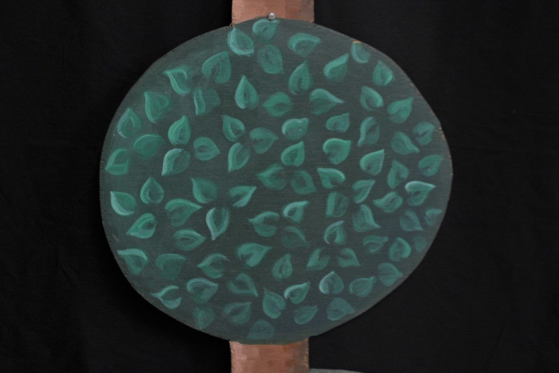 “Wooden Slat Hand-Painted Topiary Plant Stand”