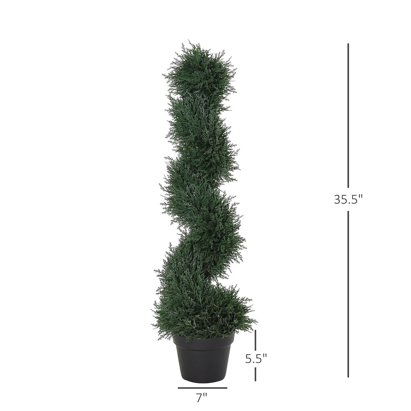 3FT Topiary Artificial Faux Cedar Tree Spiral Fake Plant for Indoor Outdoor