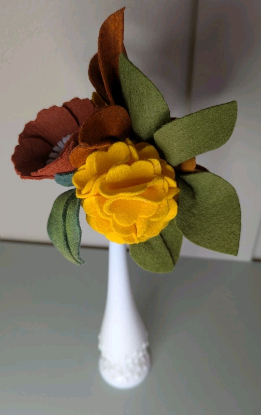 Beautiful Hand Cut Wool Blend Felt Flower Bouquet Gift Wrapped/Great Gift Idea!