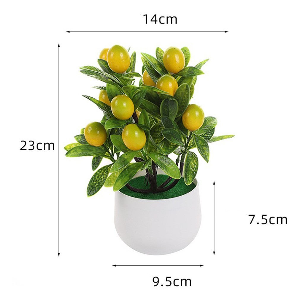 Small Artificial Fruit Tree Plastic Potted Plant for Home Office Decor
