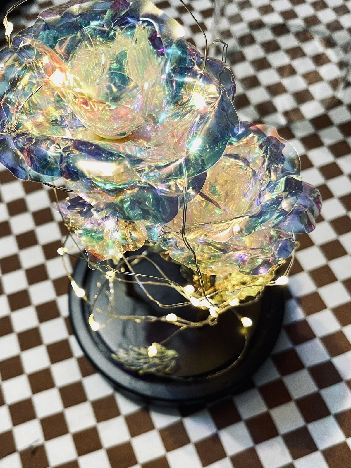 Gorgeous Glass Rose Flower Gift for Women Light-Up Forever Rose Glass Case