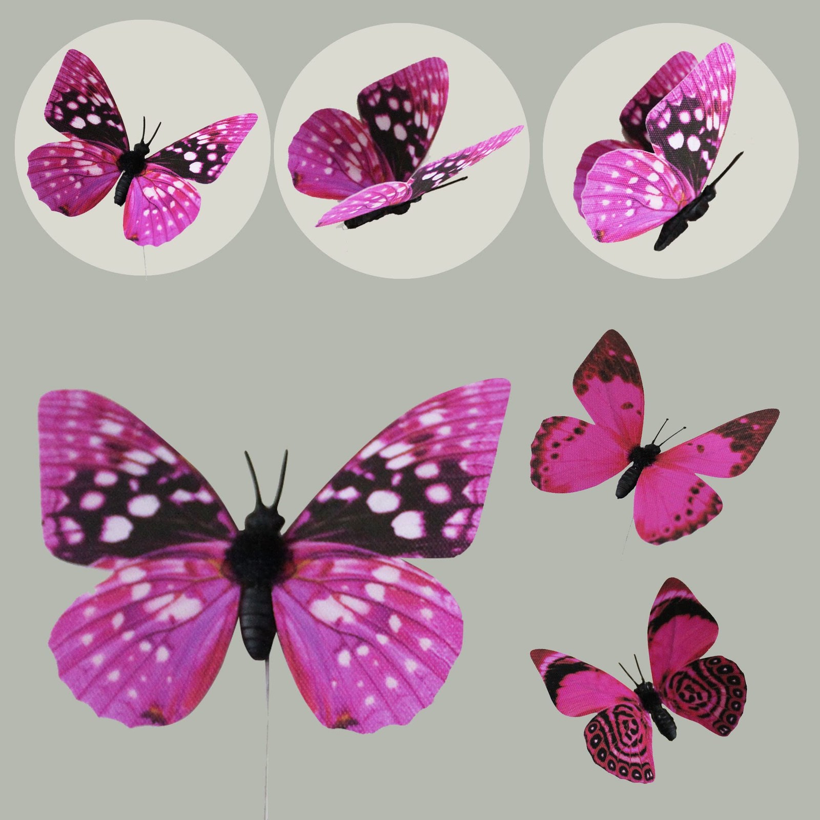 Perfso 12pcs 2size Butterfly Decorations, Simulated Butterflies, 3D Butterfly