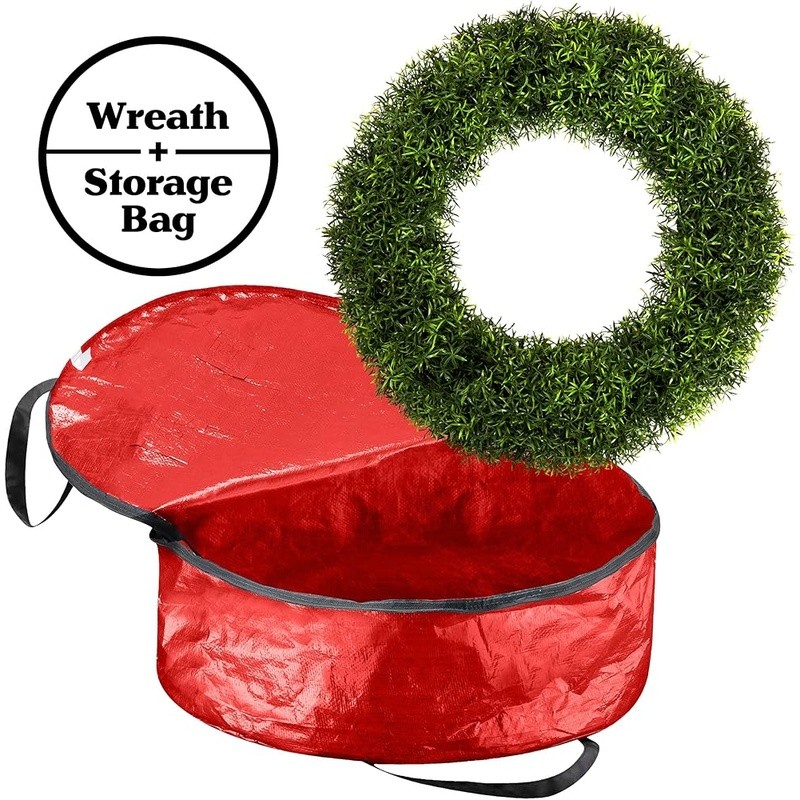 All-Season Wreath & Tote Set UV Resistant Artificial Greenery Home Decor New