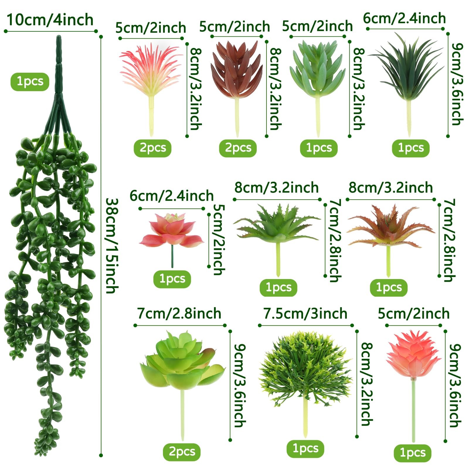 14 Pcs Artificial Succulents Plants Mini Fake Succulents for Home Garden