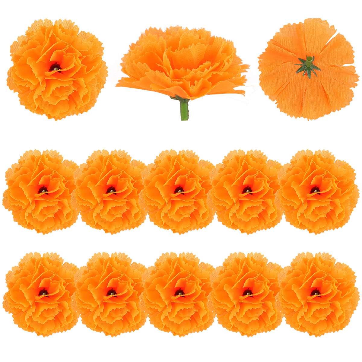 100 Pcs Artificial Marigold Flower, 2 Inch Silk Marigolds Bulk Decor, Orange
