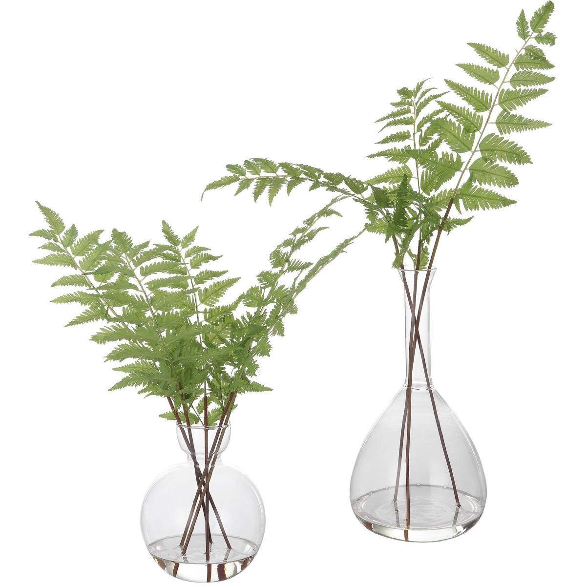 Uttermost 60202 Country Green with Clear Glass Ferns, Set of 2