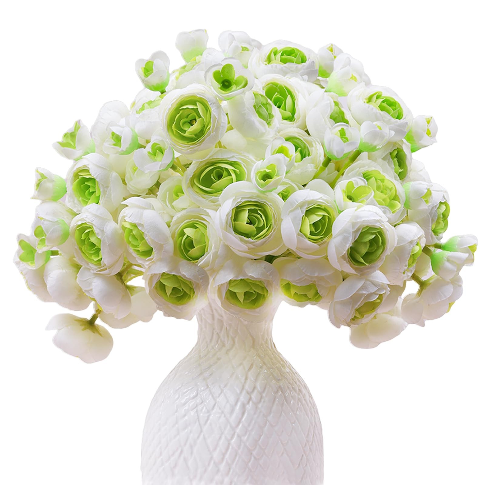 32Pcs Green Real Touch Ranunculus Artificial Flowers