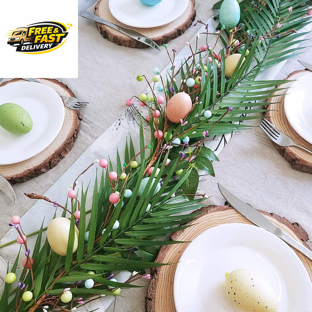Artificial Areca Palm Leaves, 8 Pcs Faux Tropical Palm Tree Leaves