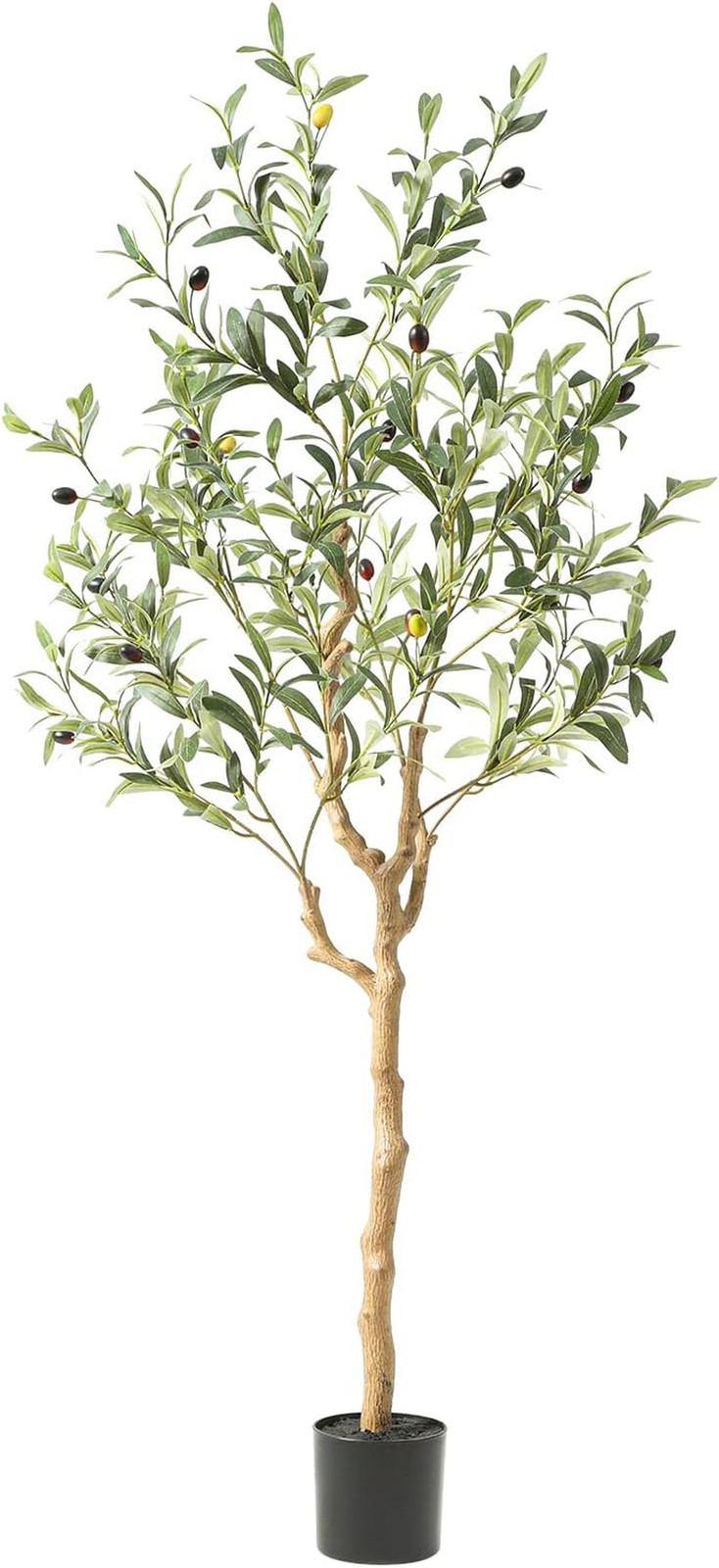 Tall Faux Olive Tree，7Ft（84In） Realistic Potted Silk Artificial Indoor with Gree
