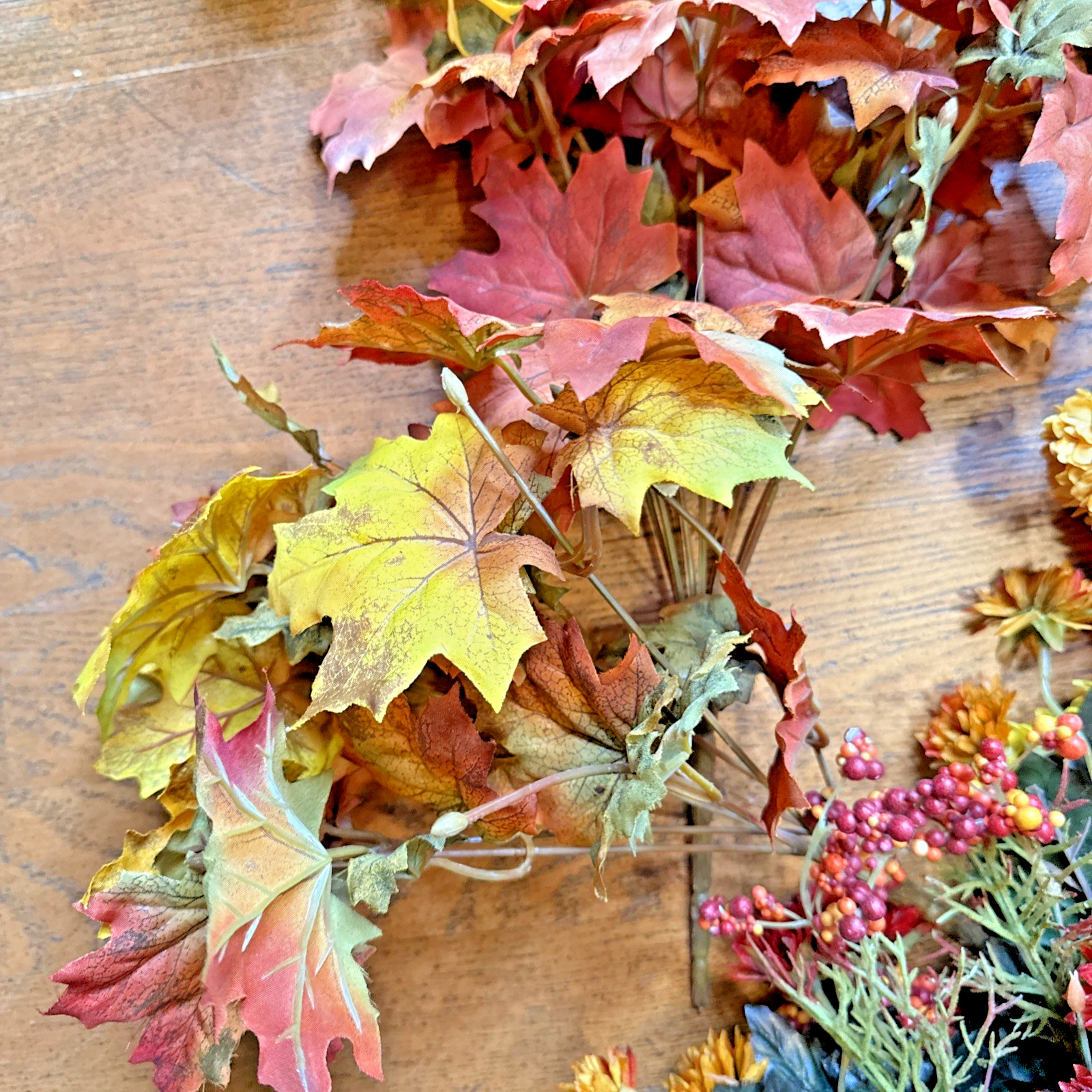 Lot of 14 Fall Floral & Leaf Bouquets – Mums, Sunflowers, Berries – Wreath DIY