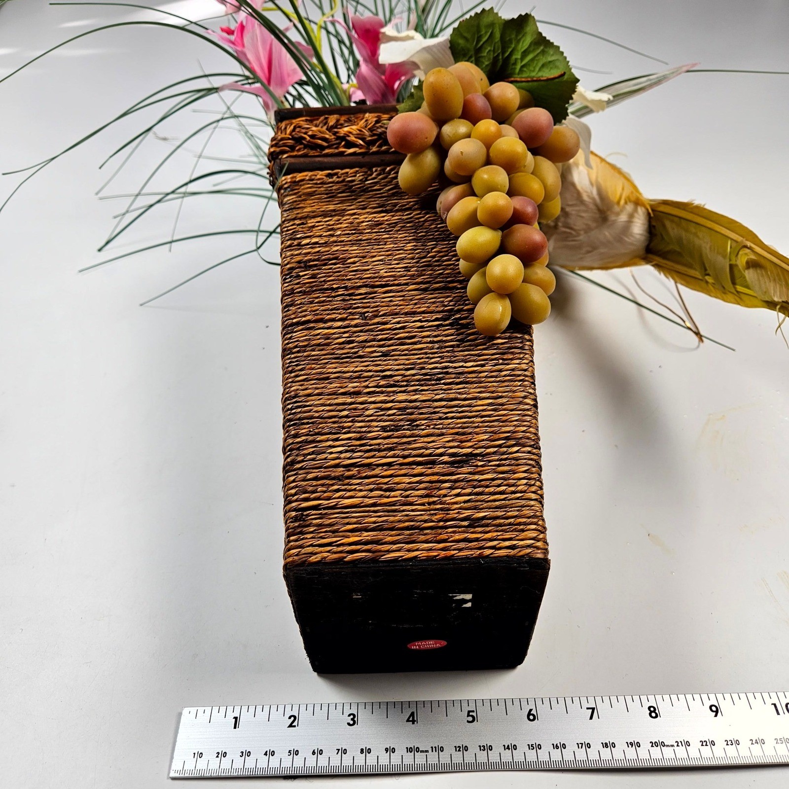 Floral Wall Decor OS Brown Pink Tropical Orchid Bird Tiki Arrangement Beach