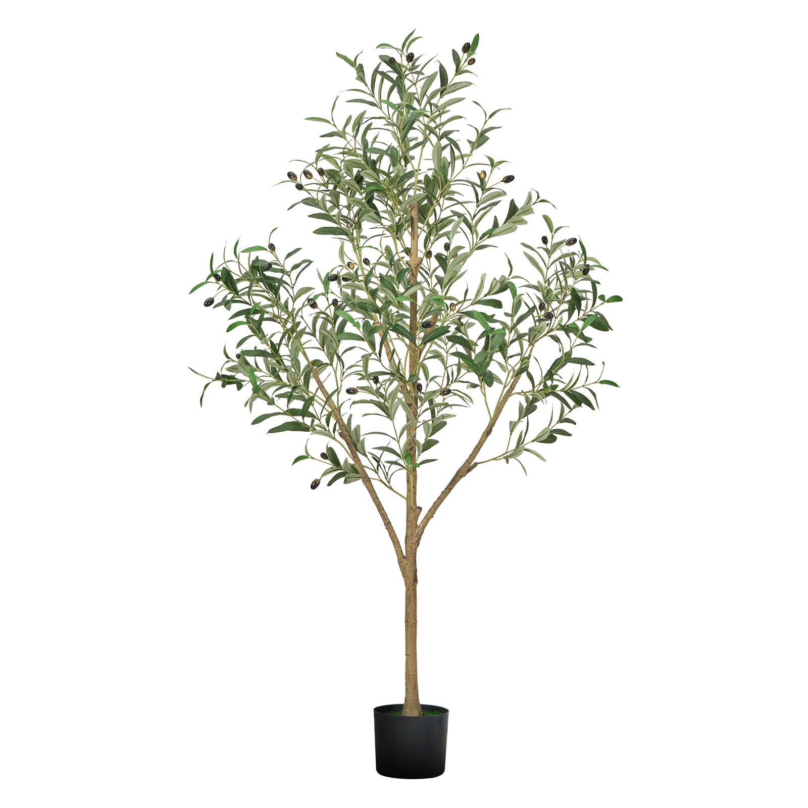 VEVOR 5FT Artificial Olive Tree Tall Fake Plant with Black Pot for Home Office