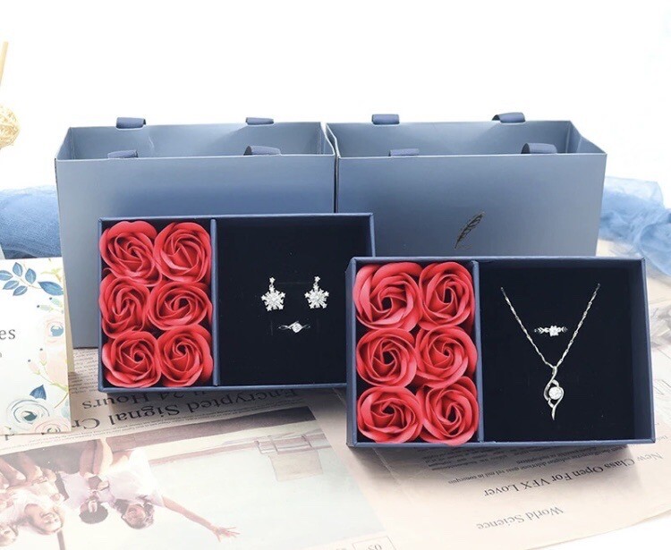 Jewelry Gift Box Eternal Rose 6 Red Roses Scented Holiday Gift