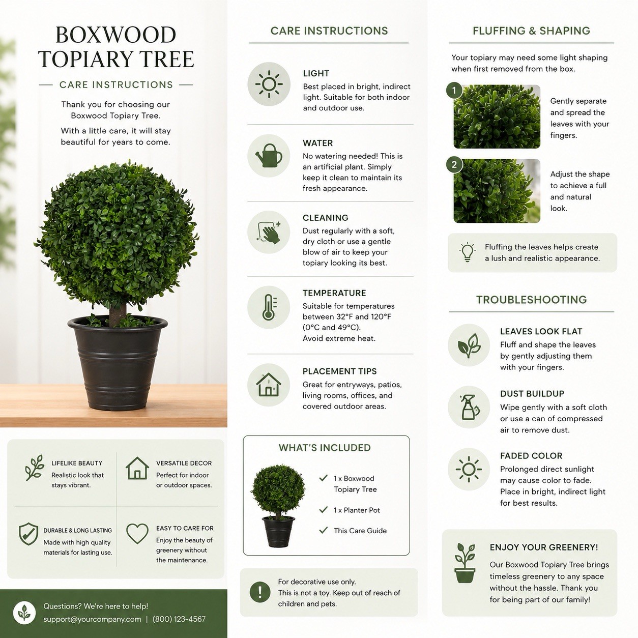 23” Boxwood Ball Topiary Artificial Tree Home Decor Indoor/Outdoor. Retail $99