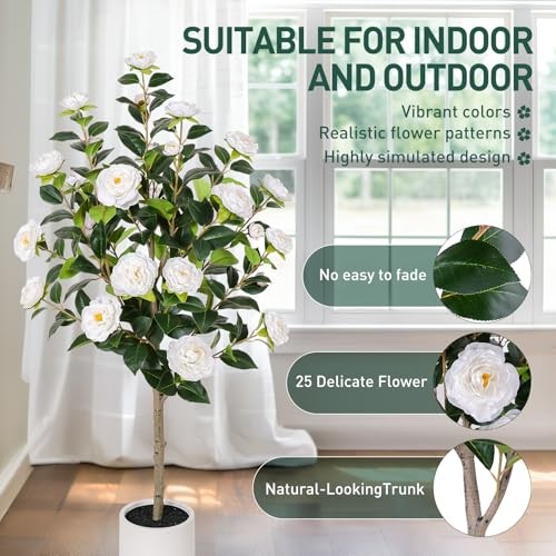 11in White Camellia Tree with 47″ Artificial Tree – 3ft 11in