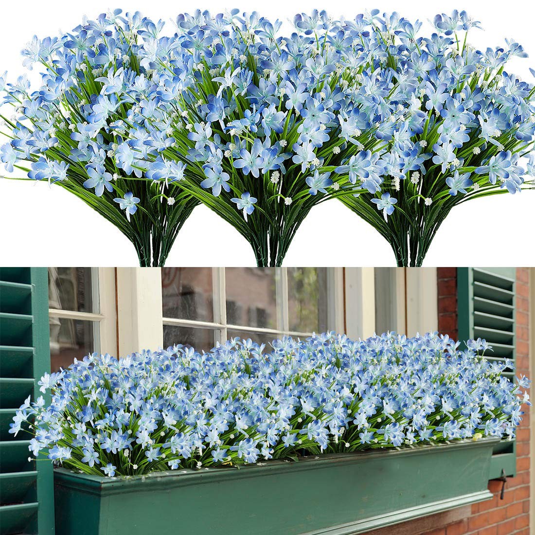 4 Bundles Artificial Daffodils Flowers, Fake Artificial Greenery UV Resistant…