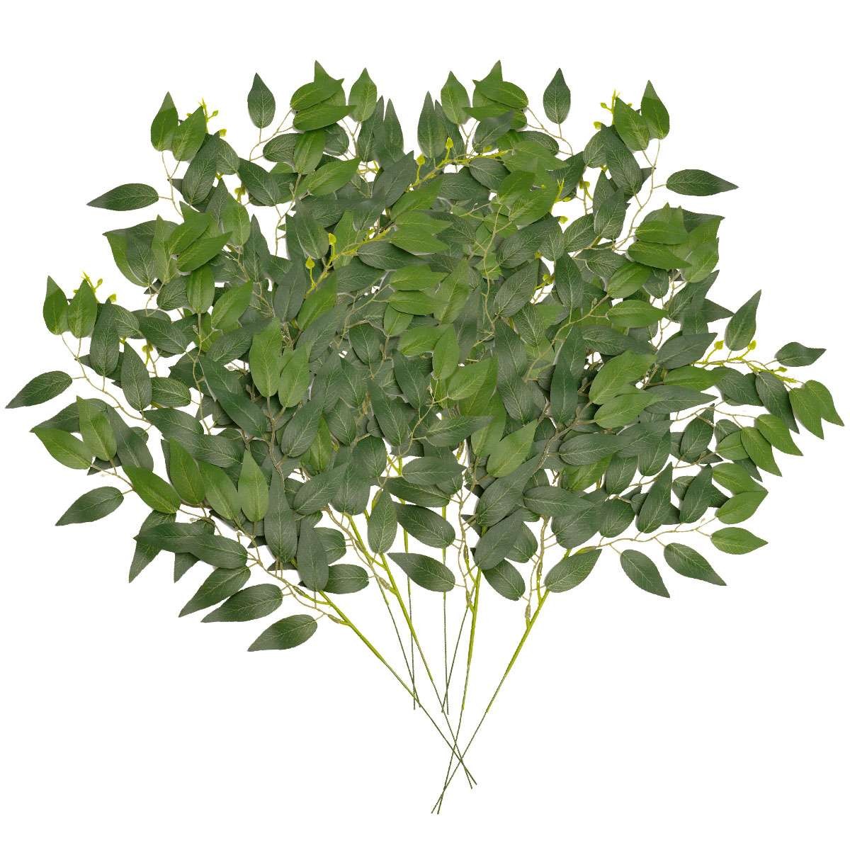1/5/10Pack Artificial Italian Ruscus Greenery Stems Silk Green Leaves Bulk Fa…