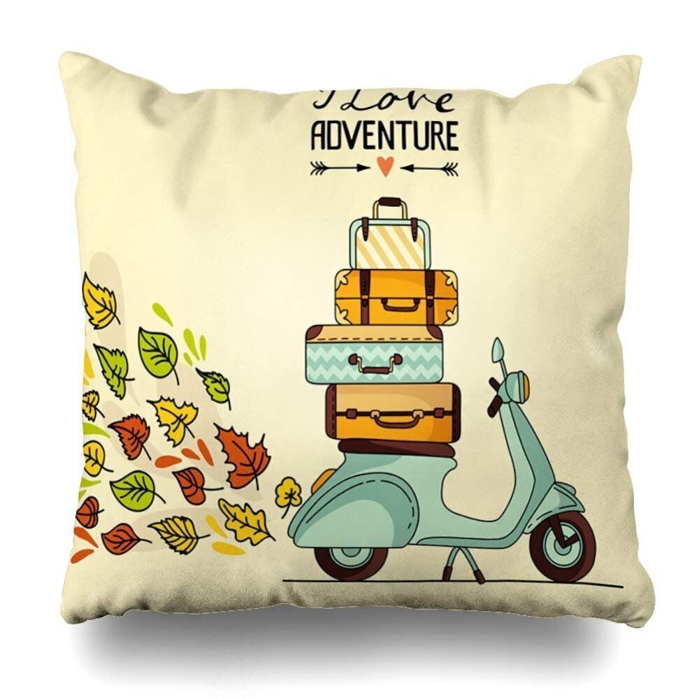 AlliuCoo 11072 Throw Pillow Cover Retro Vintage Scooter Vespa