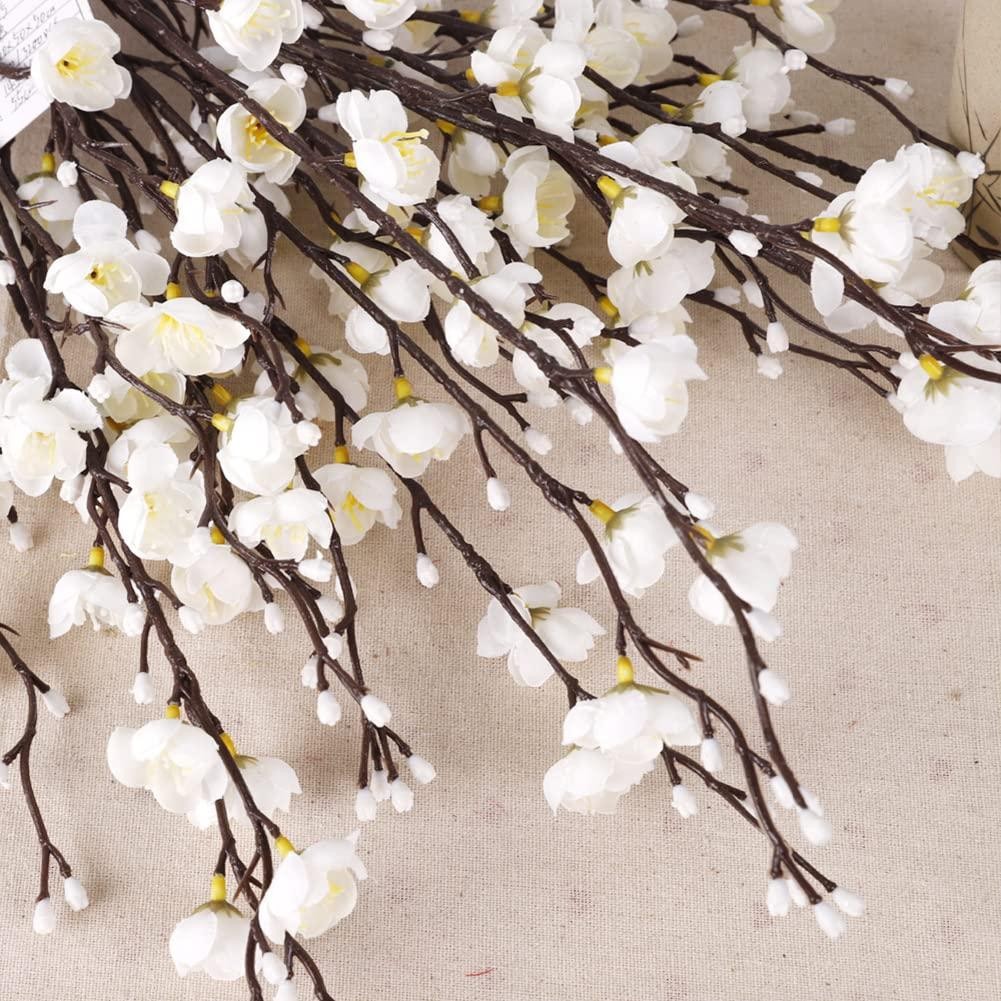 5PCS Artificial Plum Blossom Wintersweet Long Stem Flowers Home Wedding Decor
