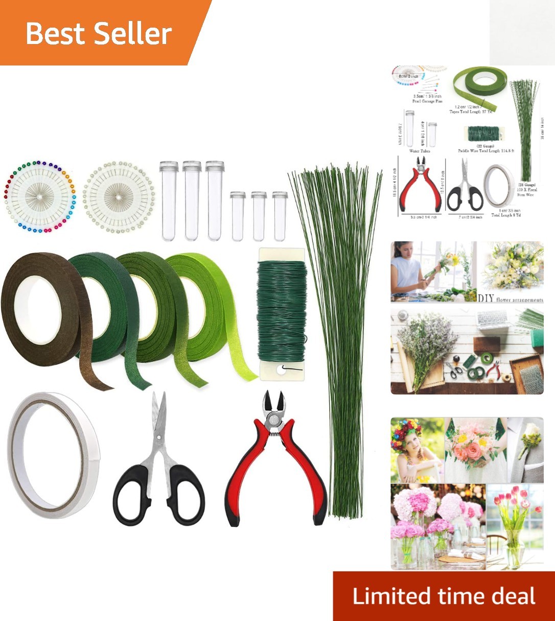 Expert Floral Tools Set: 17-Piece Kit with High-Quality Wire Cutters & Scissors