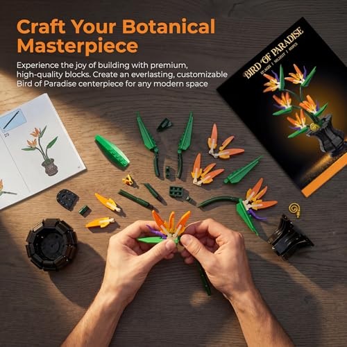 Bird of Paradise Building Set for Adults, Botanicals Flower Bouquet Building
