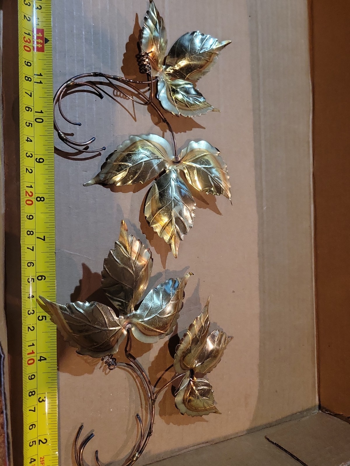 Vintage Metallic Leaves Decor Set Home MCM Home Interiors Homco Ivy Brass