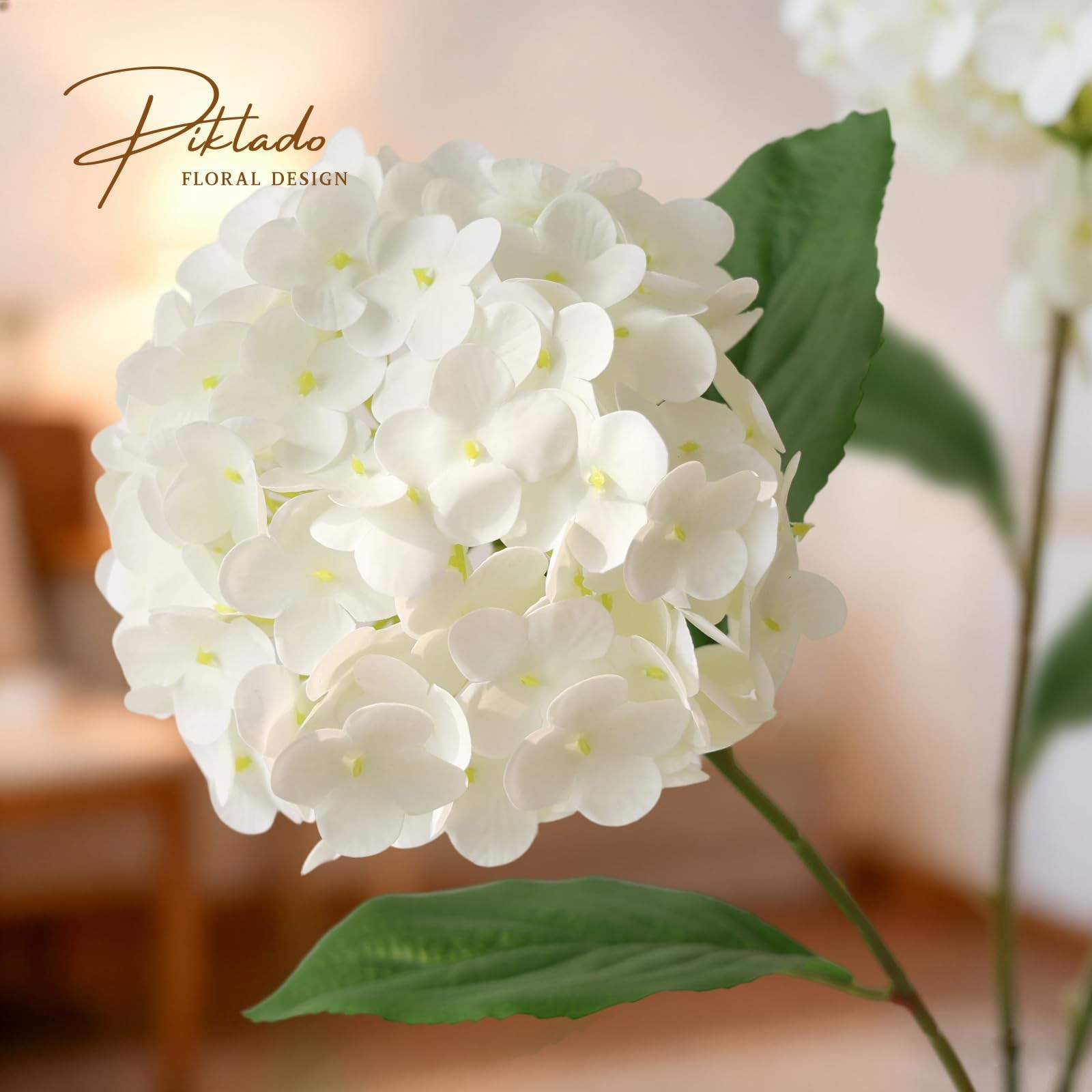 1 Bunch 21in Real Touch Hydrangea Artificial Flowers with 5pcs Flower Head 10…