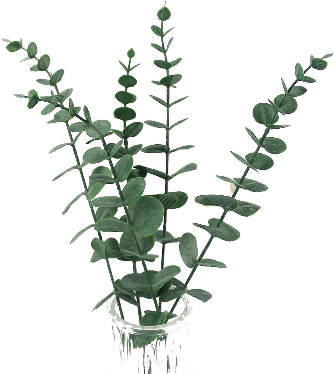 5 Pcs Real Touch Leaf Artificial Eucalyptus Stem Faux Eucalyptuses Wedding Bouqu