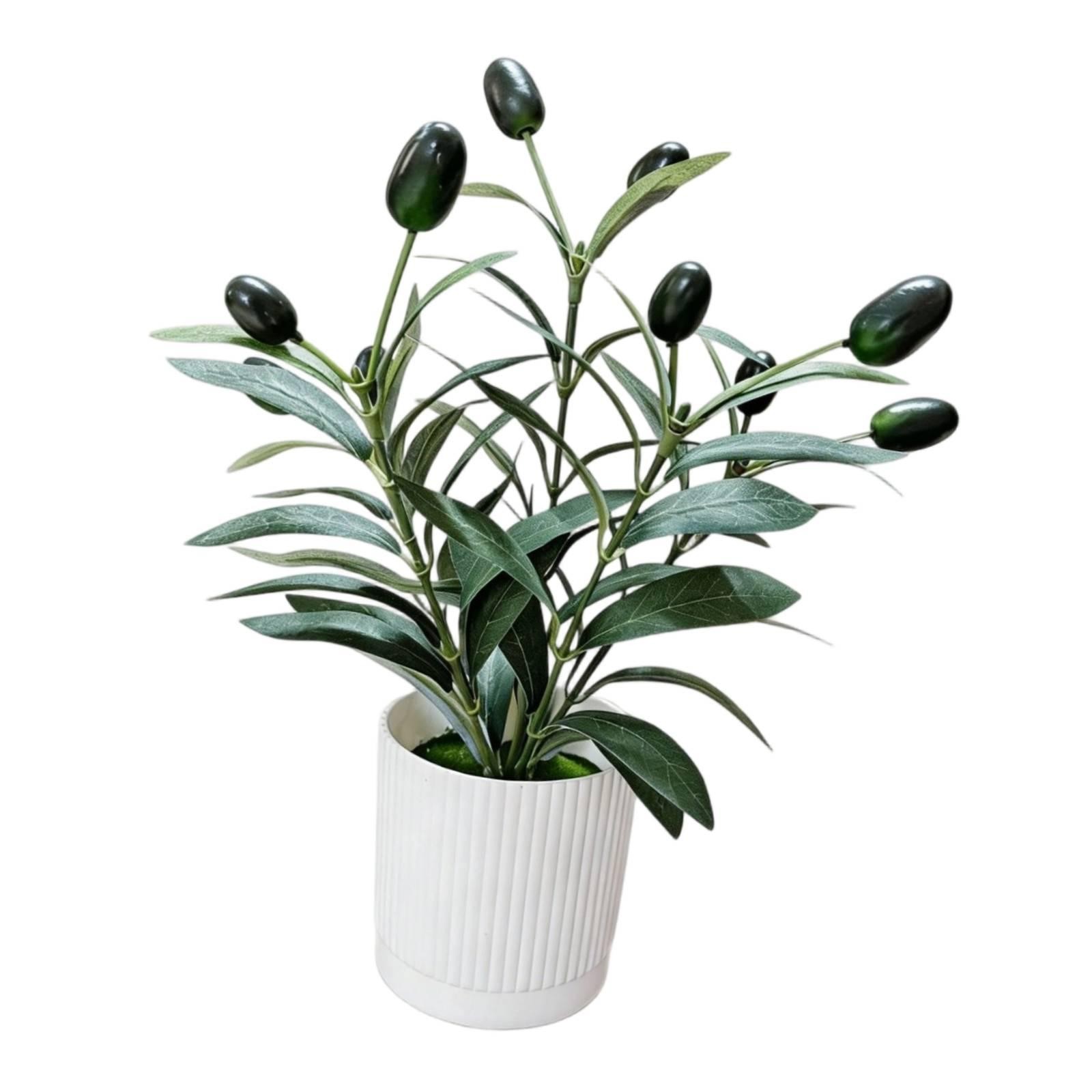Artificial Olive Tree Plant Tabletop Ornament for Office Indoor Coffee Table